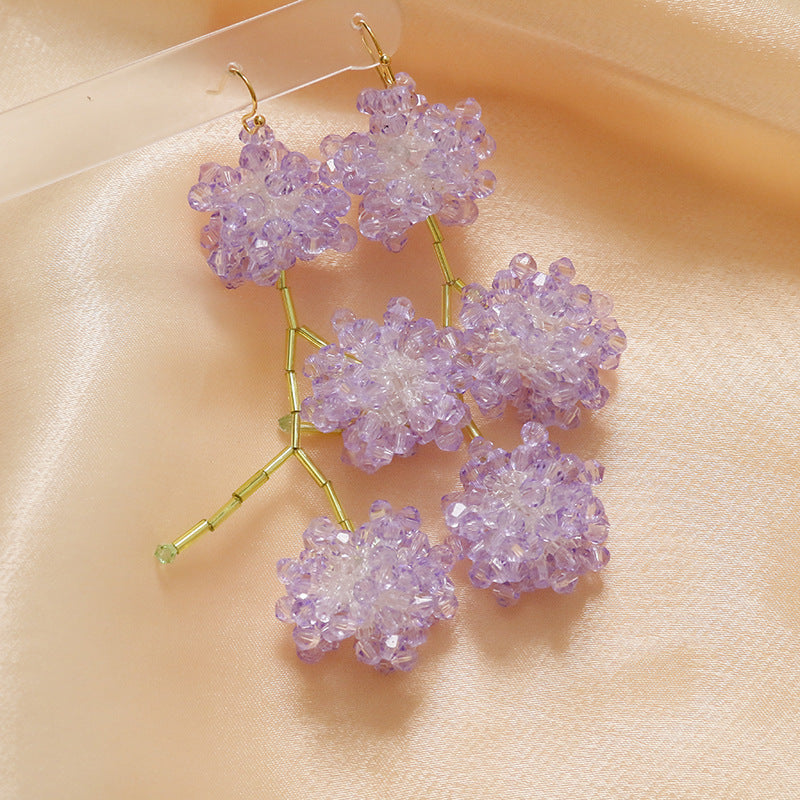 Customizable Handmade Purple Wisteria Flower Jewelry – Necklace, Bracelet, Earrings & Ring