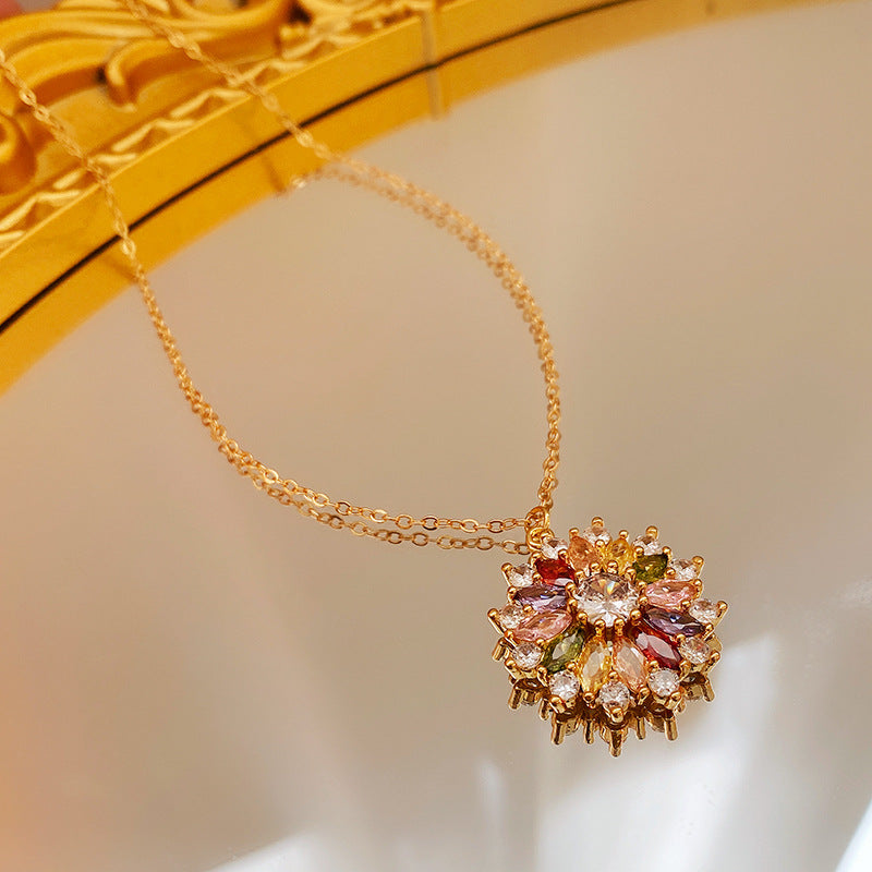 Sunflower-Inspired Jewelry Set – Necklace, Ring & Earrings in Radiant Golden Hues