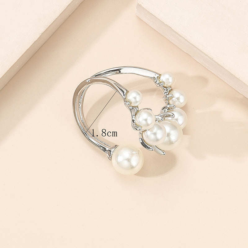 Unique Shaped Artificial Pearl Ring - Elegant and Timeless Design